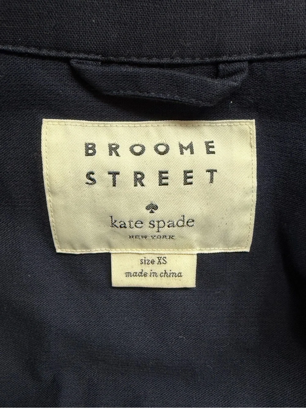 Kate Spade Broome Street Navy Utility Ruffle Chore Jacket XS